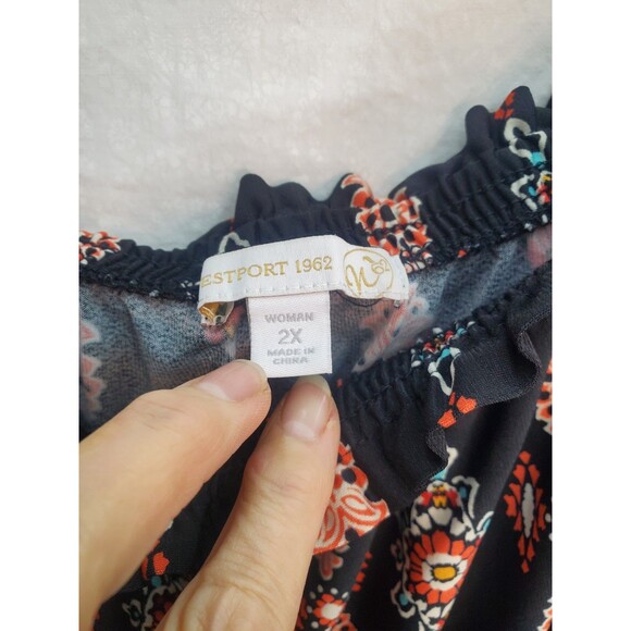 Black & Orange Westport 1962 Womens Blouse Size 2X - Picture 4 of 4